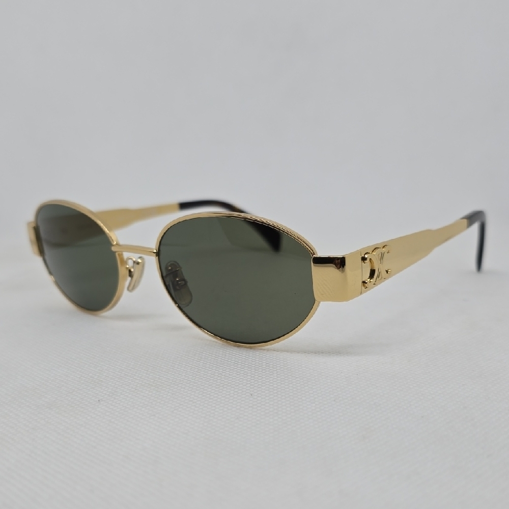 CELINE.NEW Gold Sunglasses with GREEN LENSES 100% AUTHENTIC UNIQUE OPPORTUNITY